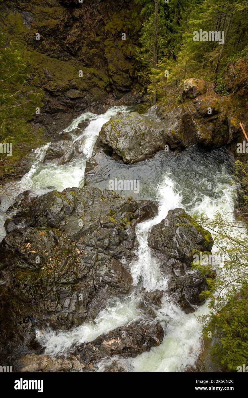 WA2215400...WASHINGTON View over the Wallace River at the top of Upper Wallace Falls in