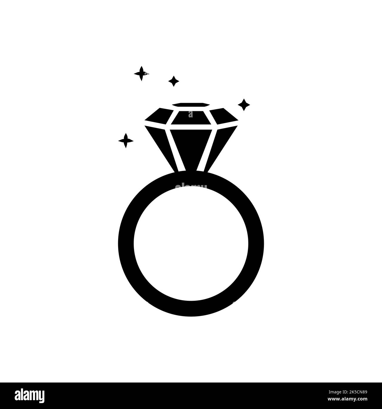 Wedding rings black icon. Vector illustration Stock Vector Image & Art ...