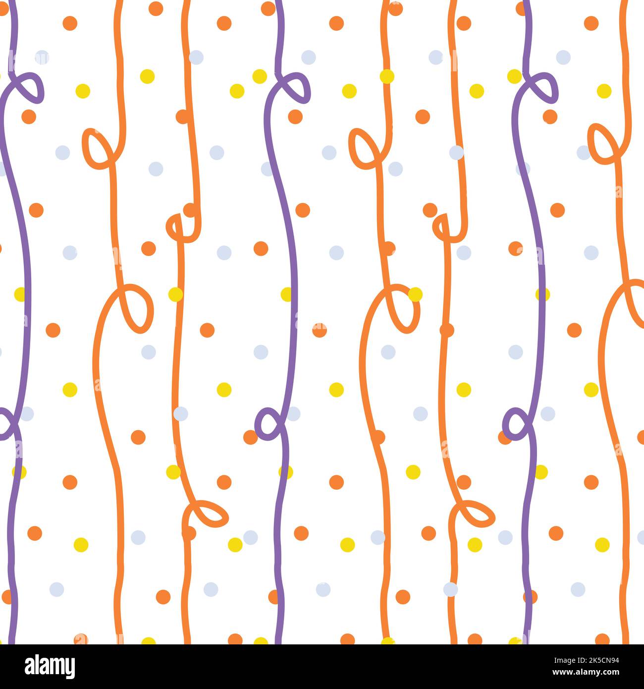 Birthday Gift Celebration Ribbon Dots Violet Orange Pattern Vector Illustration Stock Vector