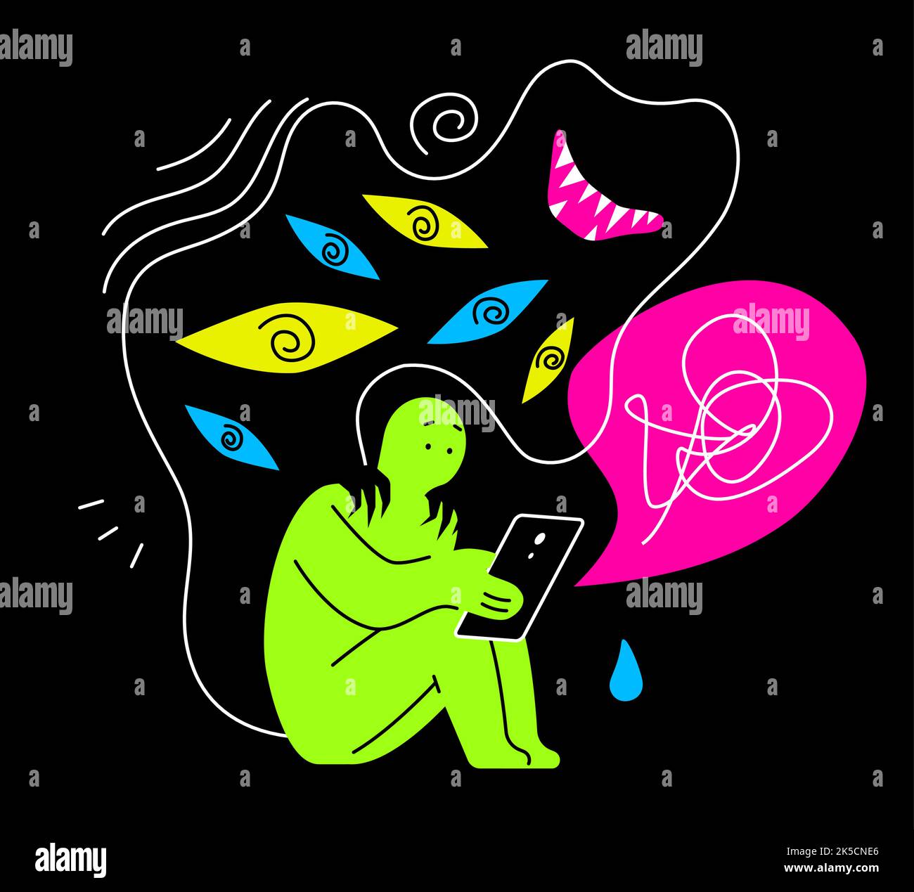 Stressed Colorfull Sign Increasing stress - colorful flat design style illustration with linear ...