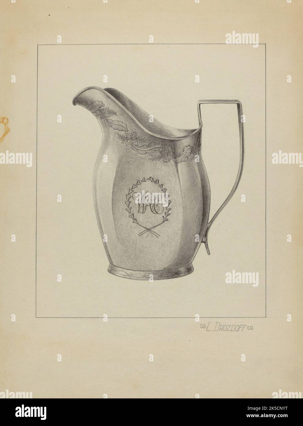 Silver Creamer, c. 1936. Stock Photo