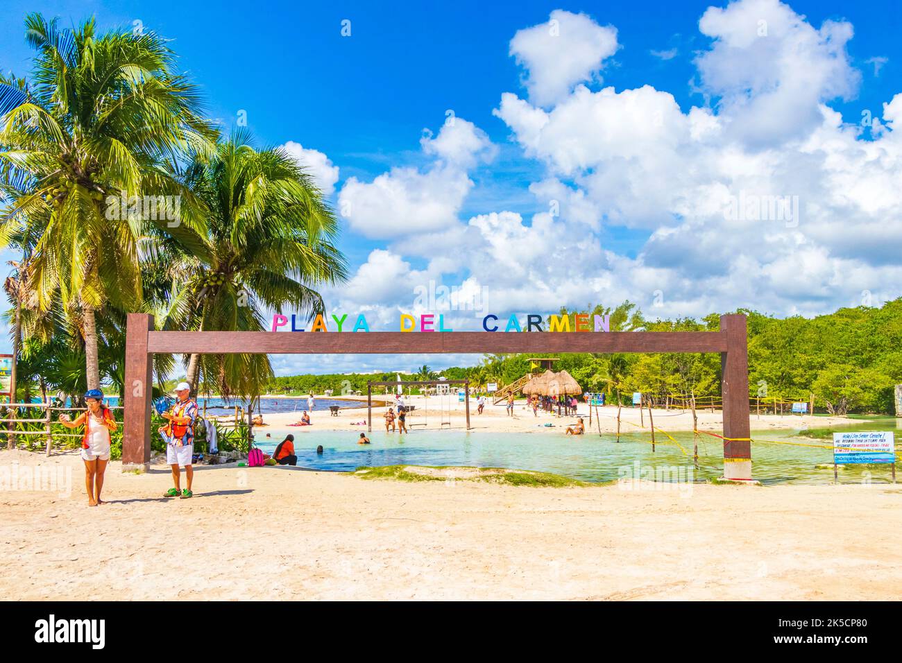 Sign Playa Playa del Carmen Mexico 08. September 2022 Colorful Playa del Carmen ...