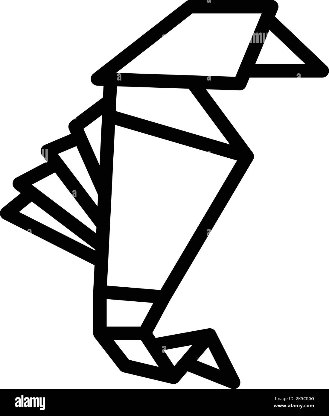 Origami goose icon outline vector. Geometric animal. Art folded Stock