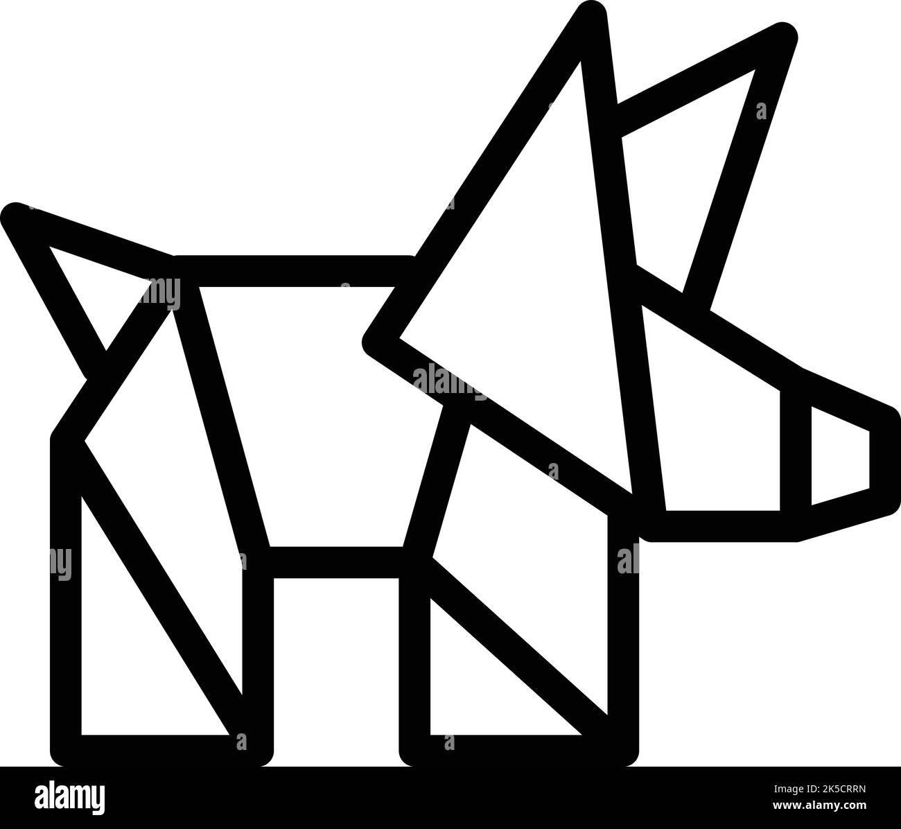 Origami dog icon outline vector. Geometric animal. Polygon art Stock