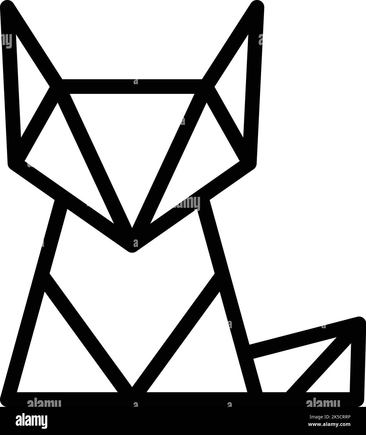 Origami fox icon outline vector. Animal geometric. Polygon art Stock
