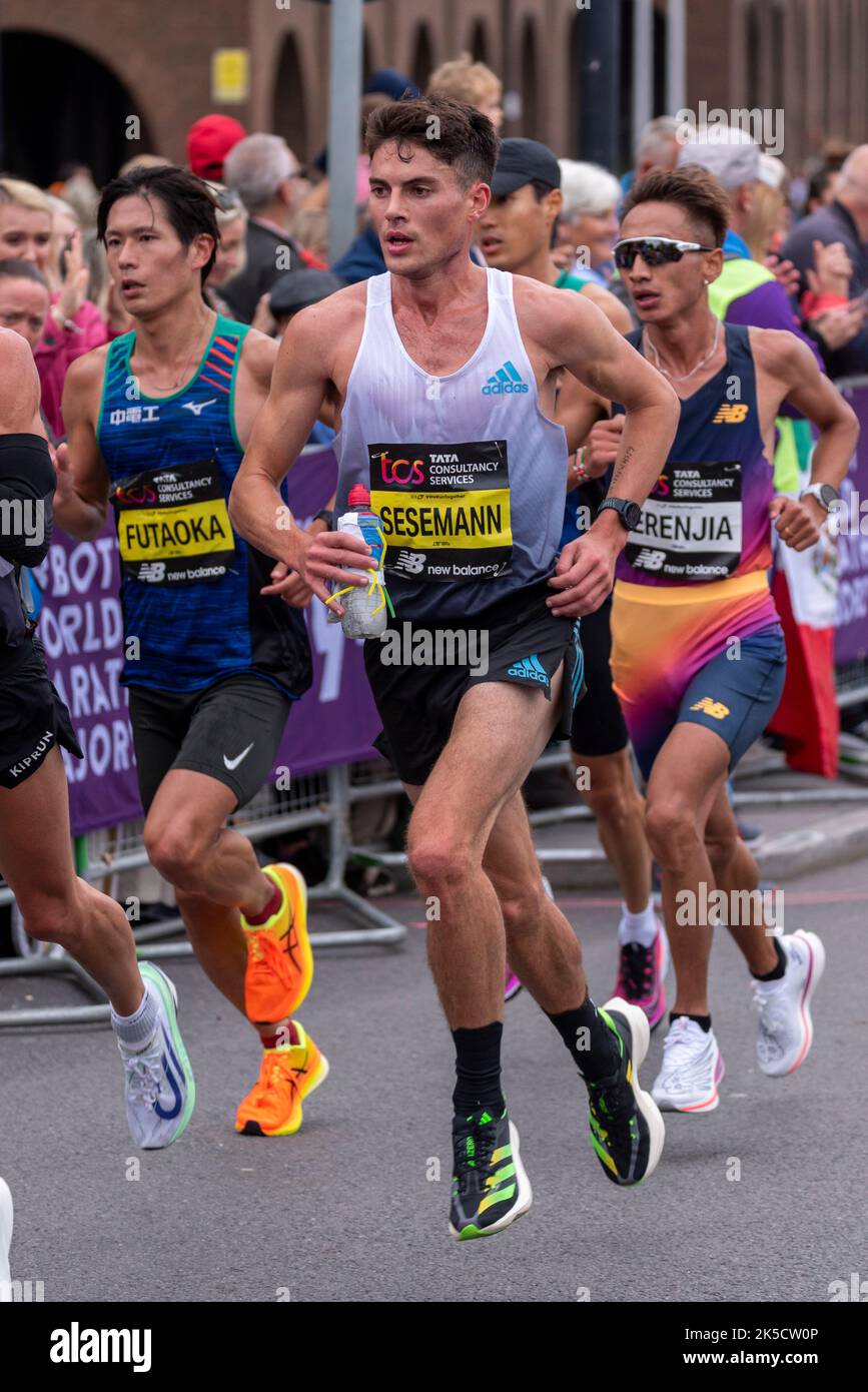 Philip Sesemann racing in the TCS London Marathon 2022 Elite Men's race in  Tower Hill, City of London, UK Stock Photo - Alamy