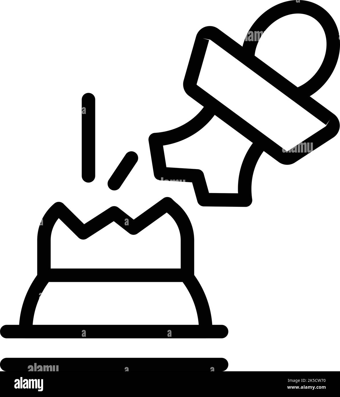 Cracked chess piece icon outline vector. Online game. Computer play