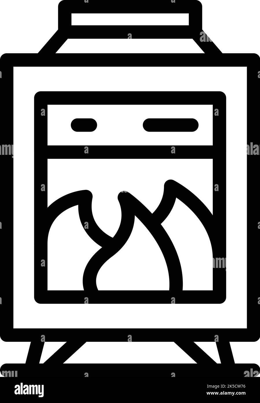 Home heat icon outline vector. Gas furnace. Fireplace stove Stock Vector