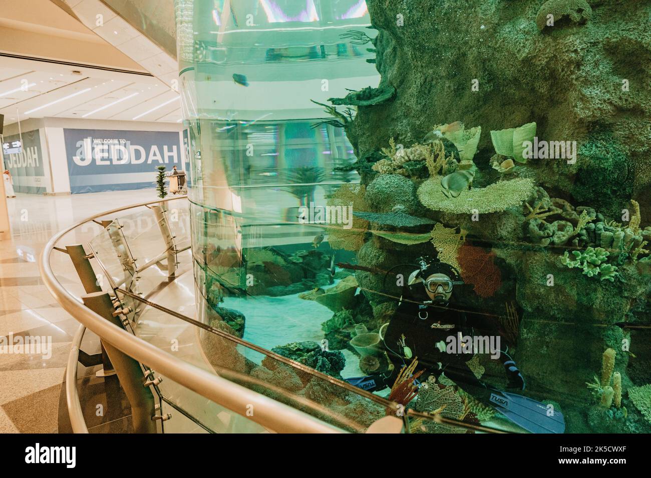 Saudi Arabia, Mecca Province, Jeddah/Jeddah, Airport, Aquarium Stock Photo