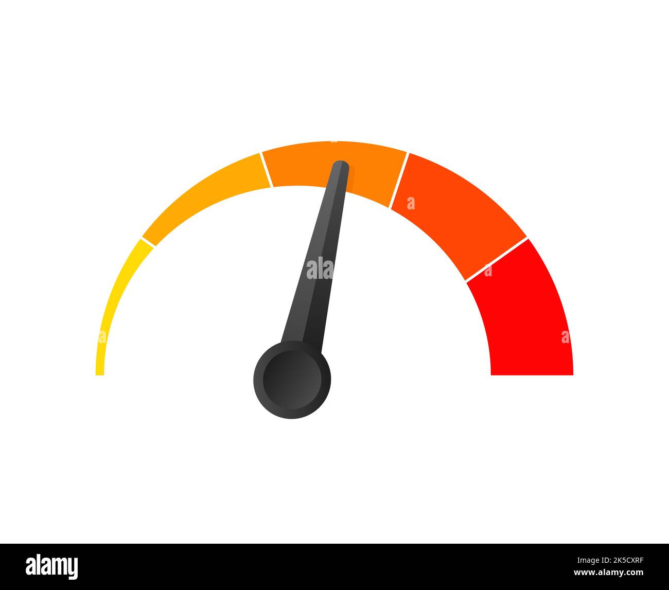 Round temperature gauge, isolated on white background. Colored