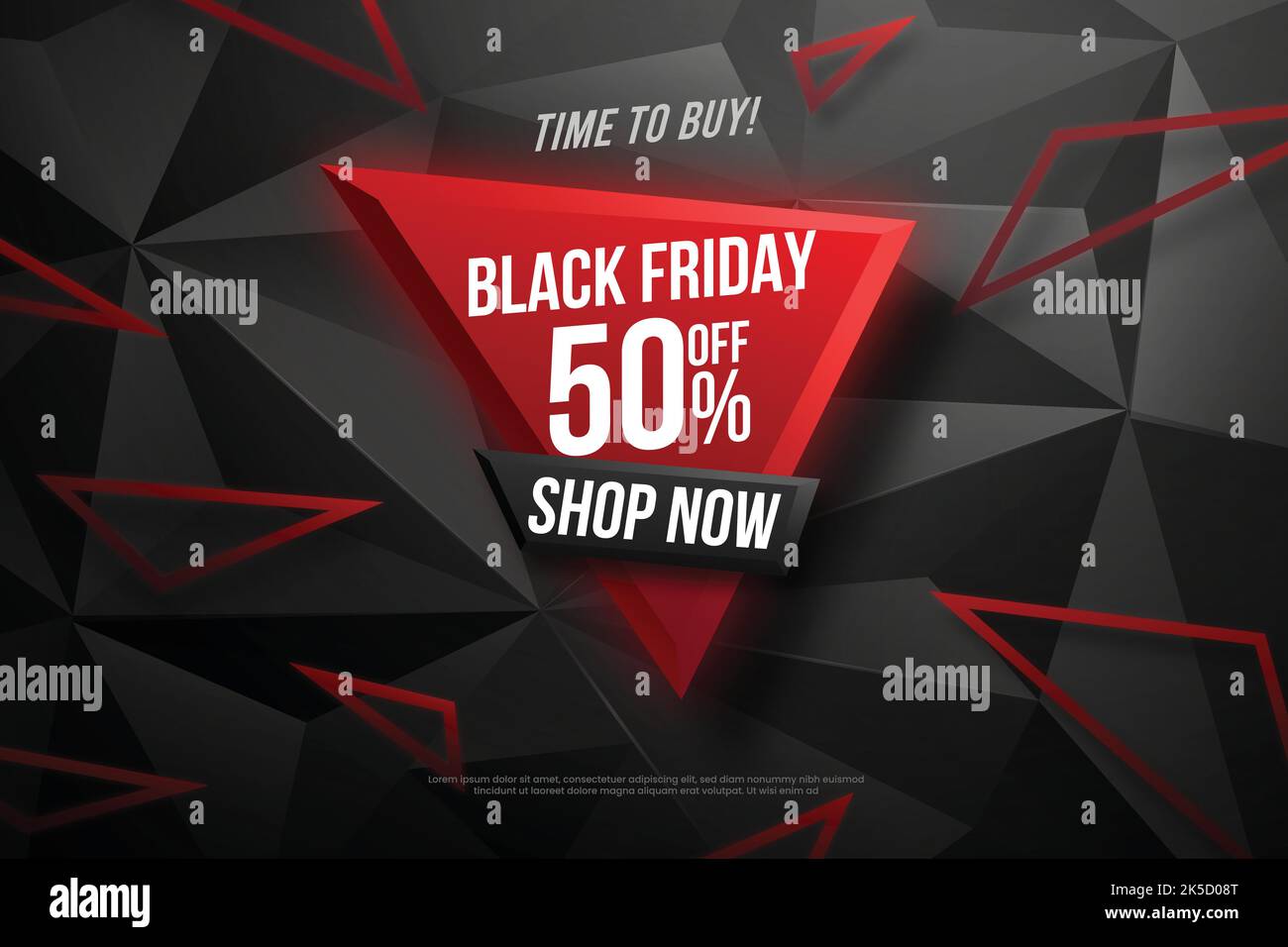 realistic polygonal black friday background vector design illustration Stock Vector