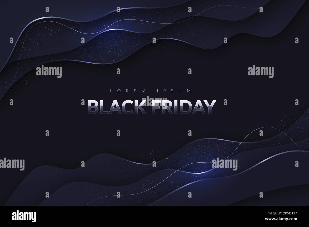 realistic wavy black friday background vector design illustration Stock Vector