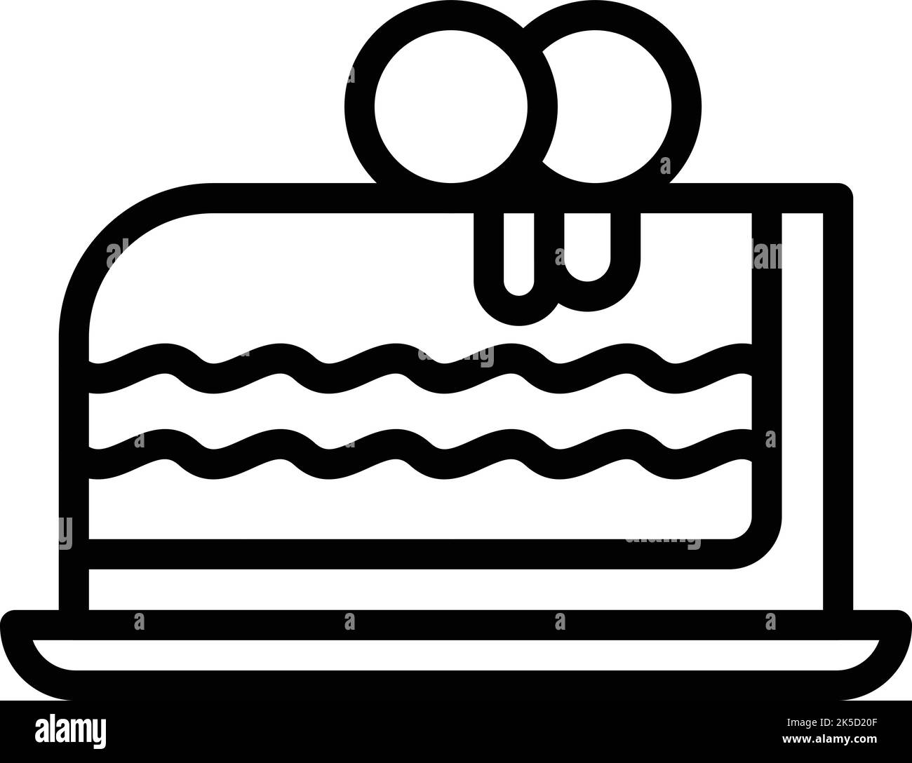 Piece cake icon outline vector. Cafe food. Work bar Stock Vector Image ...