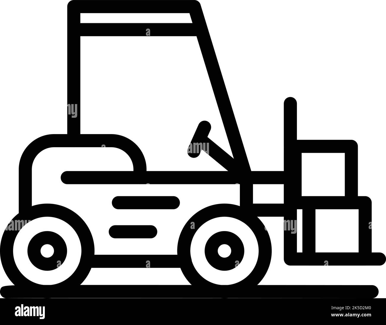 Forklift icon outline vector. Traffic freight. Cargo delivery Stock