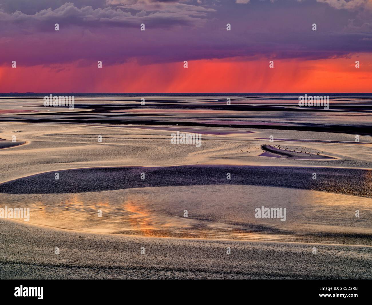 Low tide at Mont Saint-Michel, Normandy, France Stock Photo