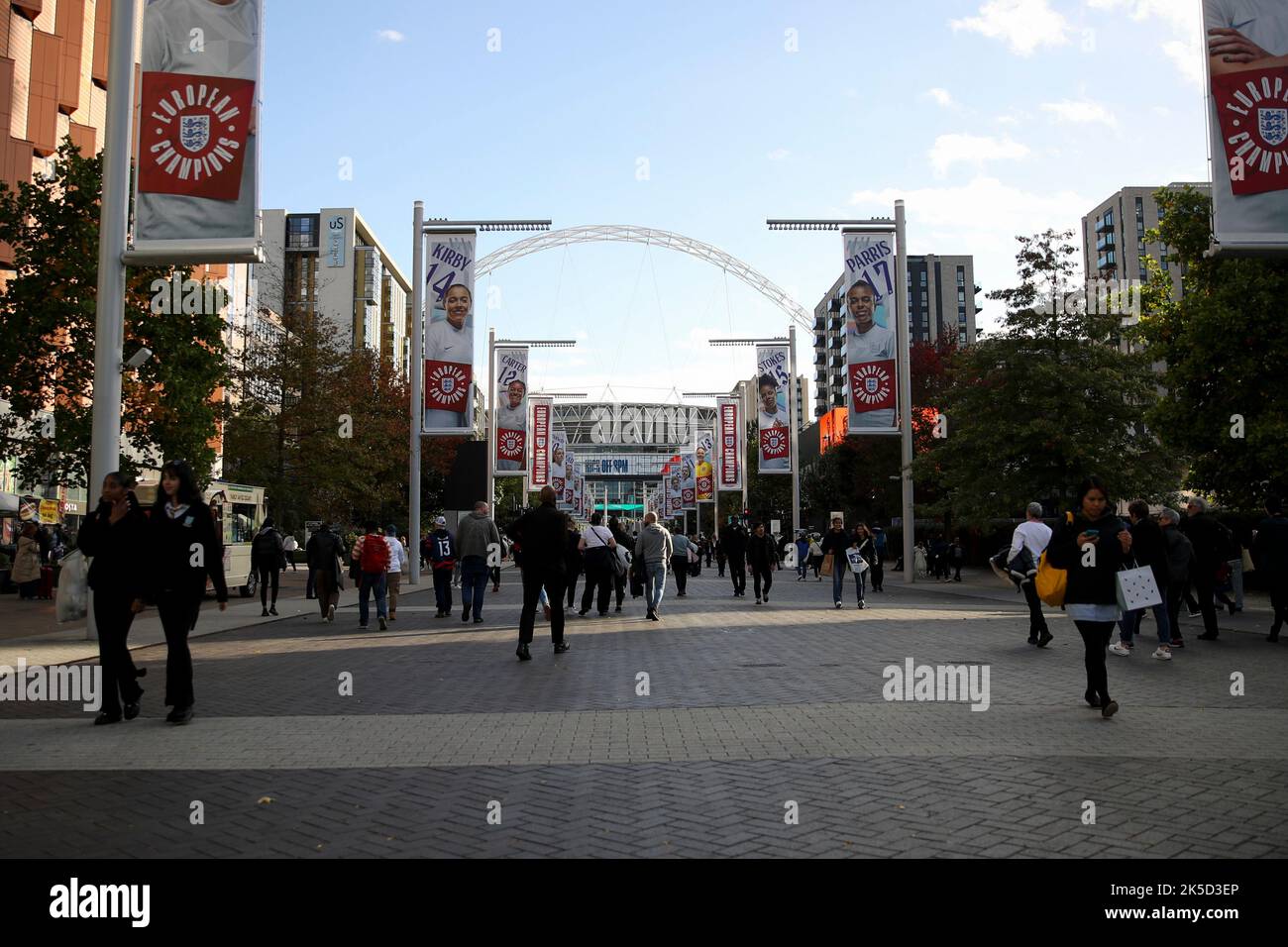 View of Wembley Stadium during the International Friendly match between England Women and USA at Wembley Stadium, London on Friday 7th October 2022. Stock Photo