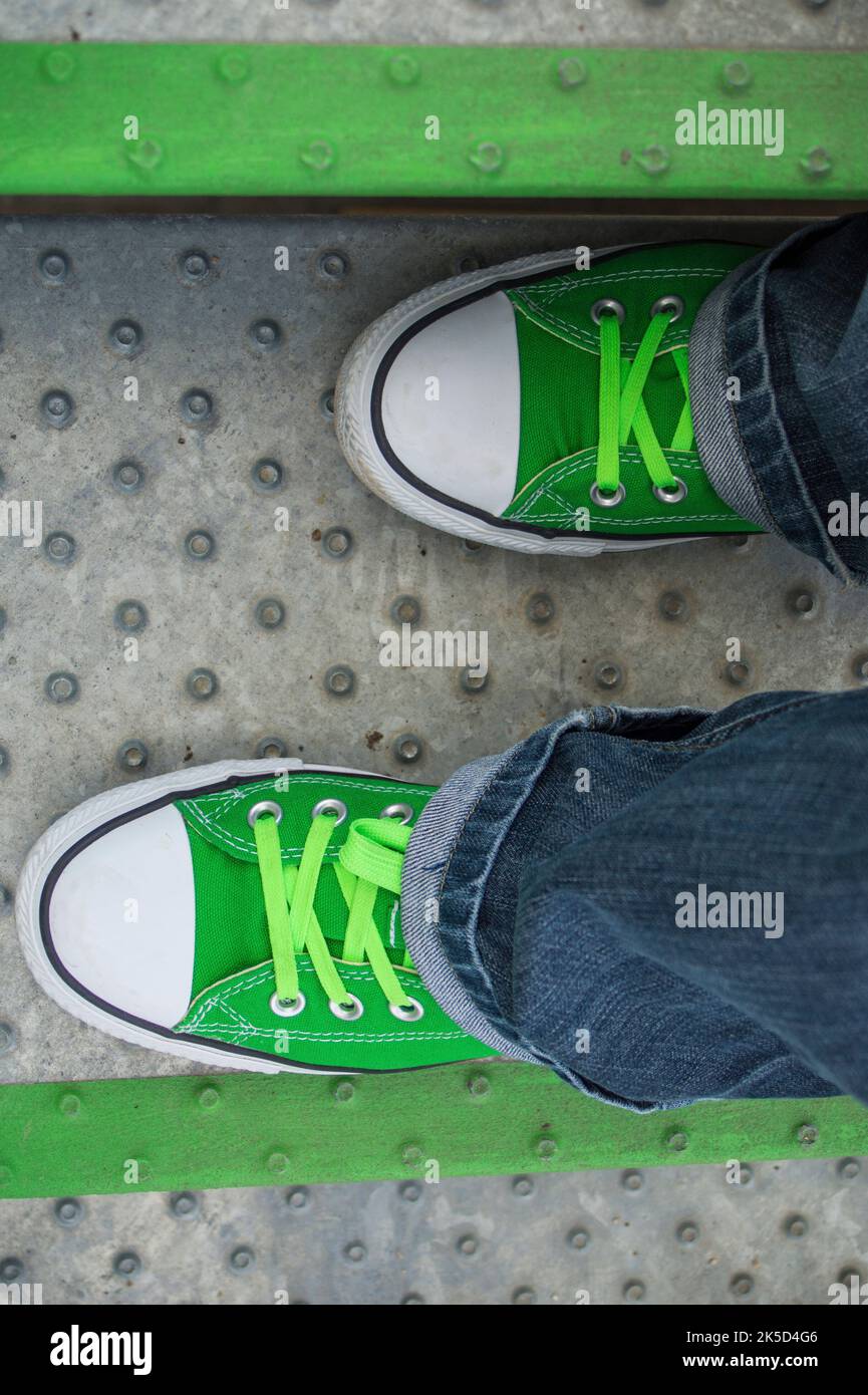 Green gym shoes hi res stock photography and images Alamy