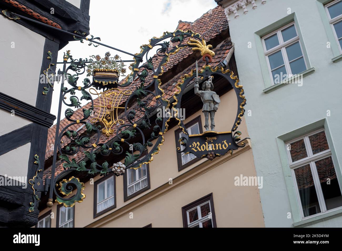 Nose sign of a cafe, Unesco World Heritage town of Quedlinburg, Saxony-Anhalt, Germany Stock Photo