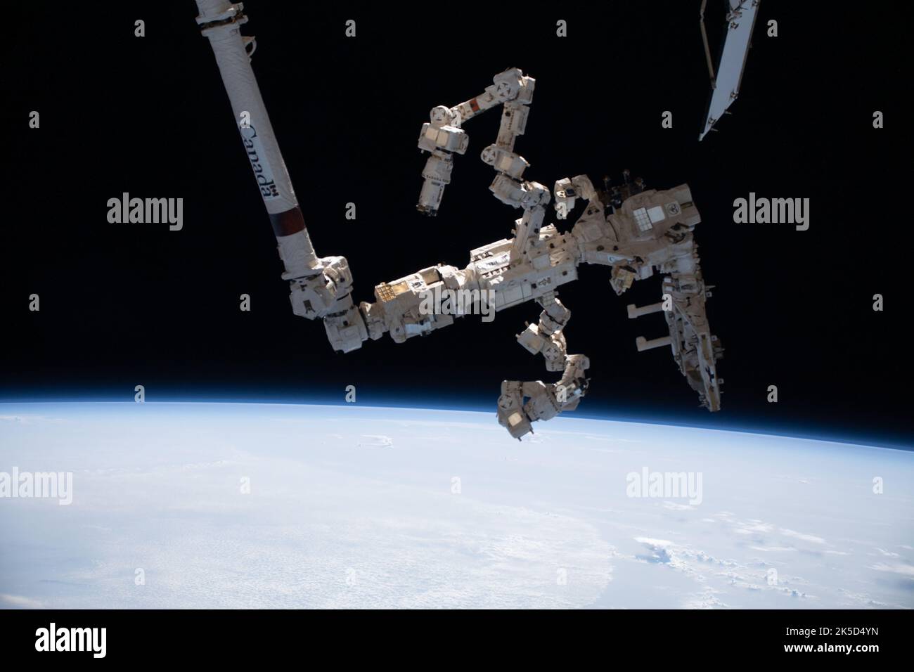 The Canadarm2 robotic arm, with the Dextre robotic hand