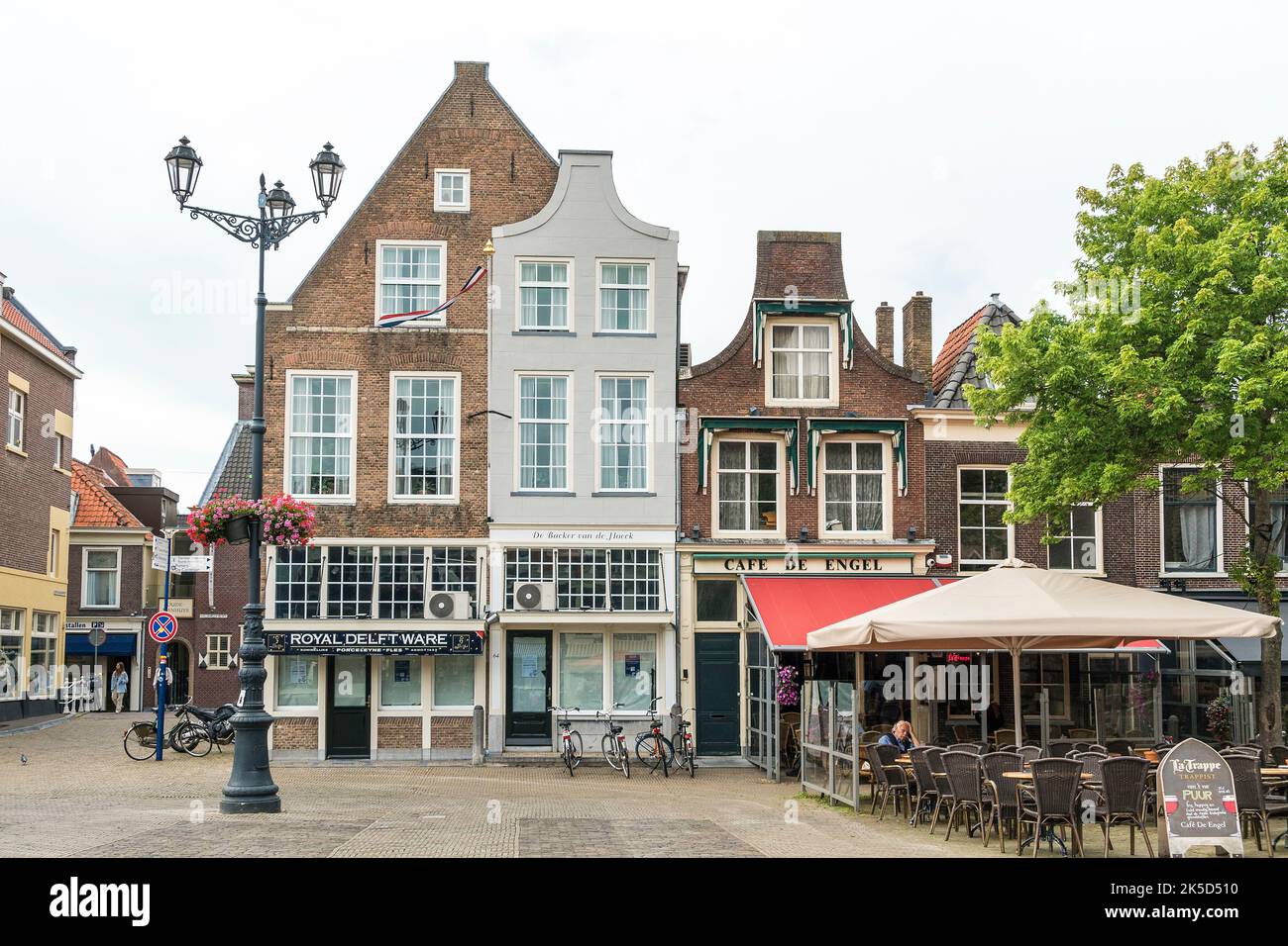 Delft (Netherlands), large market square, patrician houses, Renaissance Stock Photo