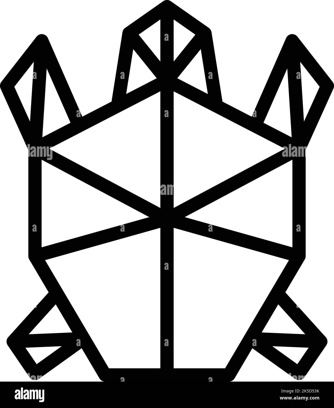 Turtle origami icon outline vector. Geometric animal. Paper art Stock