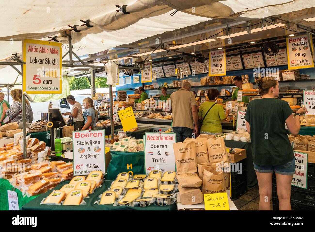 Netherlands, Rotterdam, market, cheese stand Stock Photo