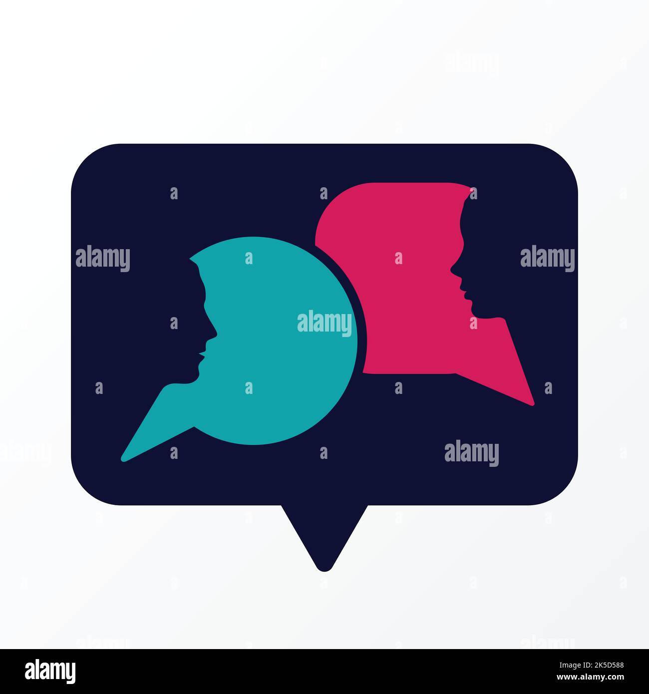 Black frame with people speech Stock Vector