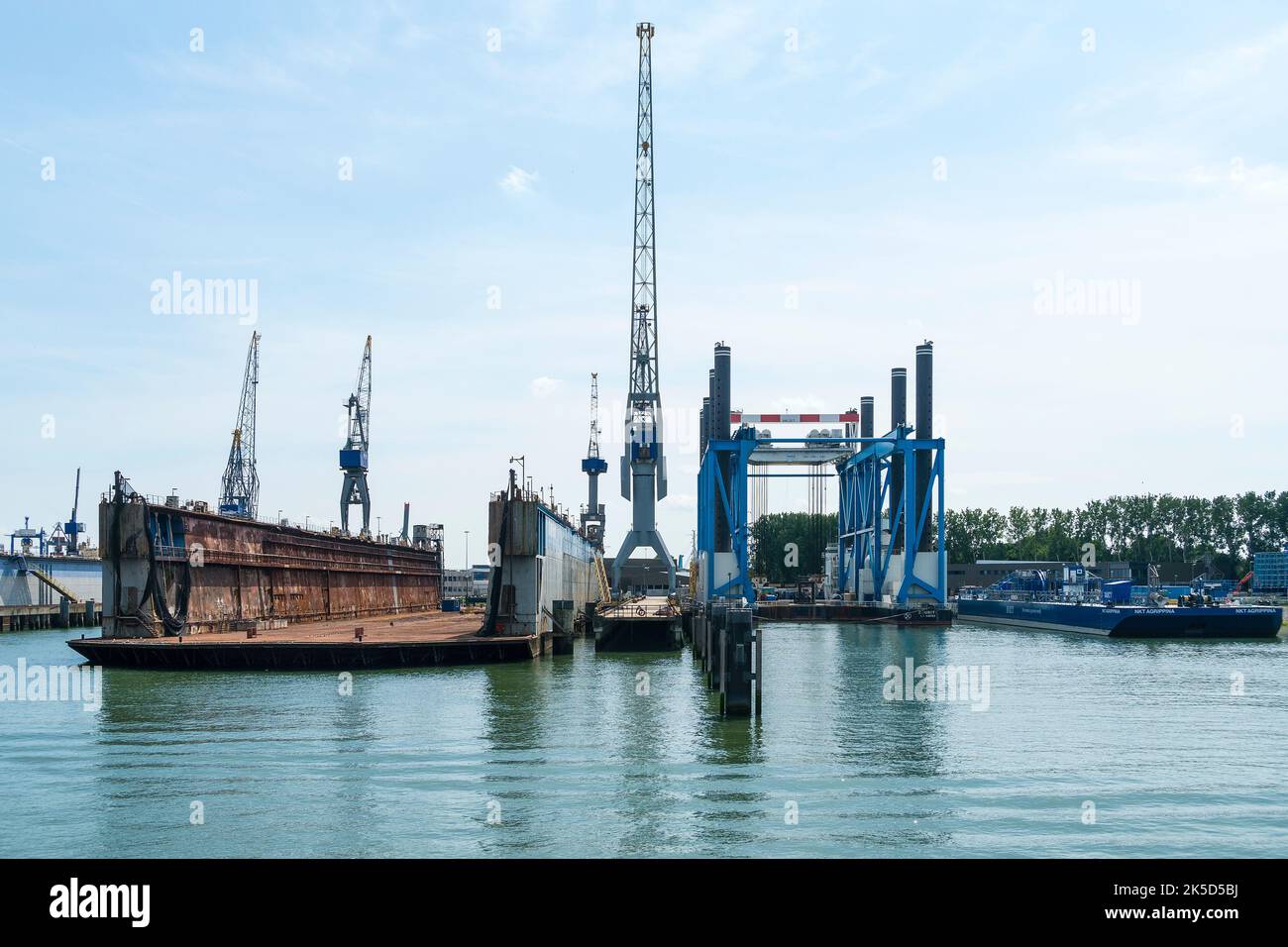 Netherlands, Rotterdam, port tour, Greenport Rotterdam, dry dock Stock