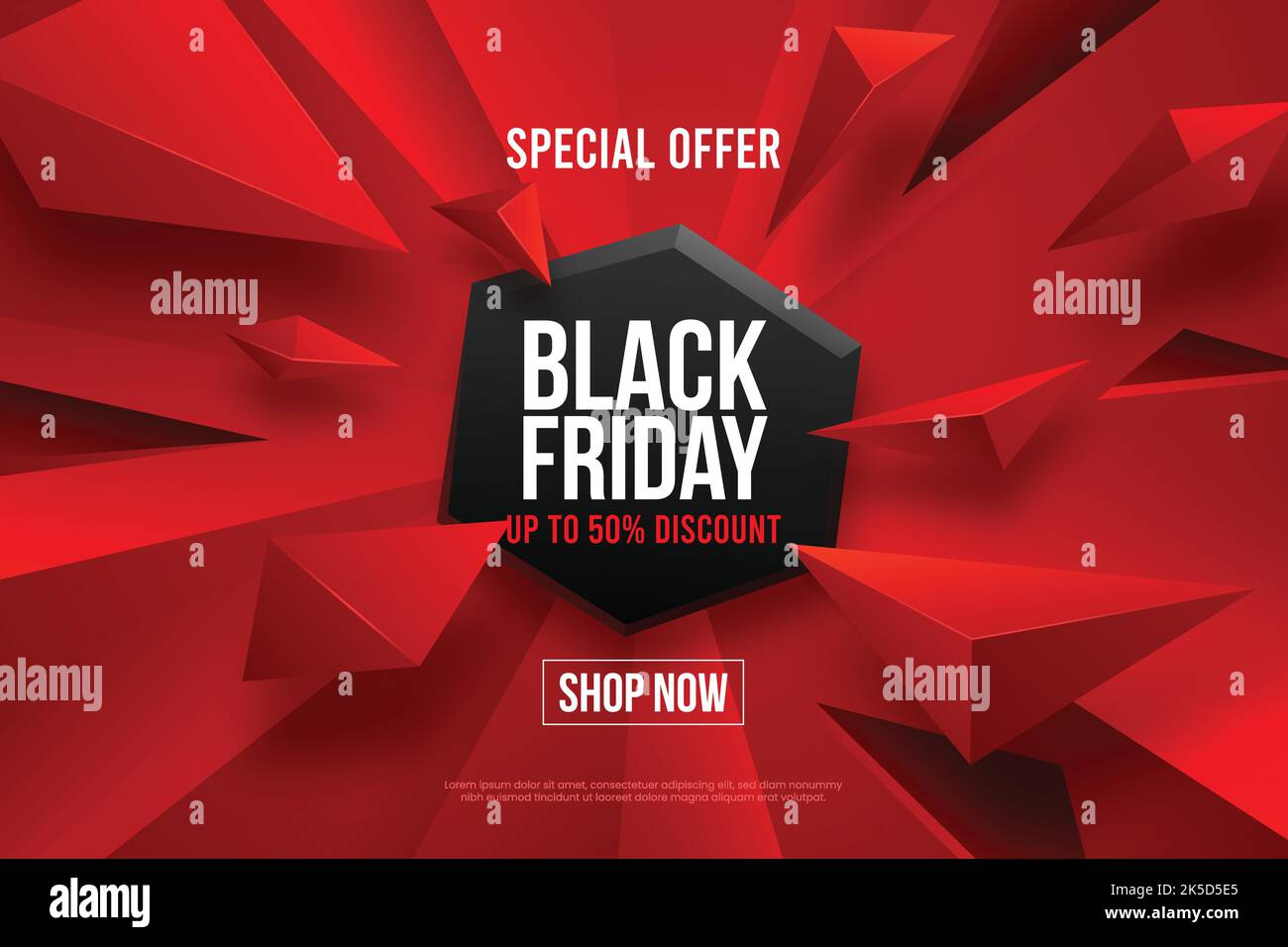 realistic polygonal black friday background vector design illustration Stock Vector