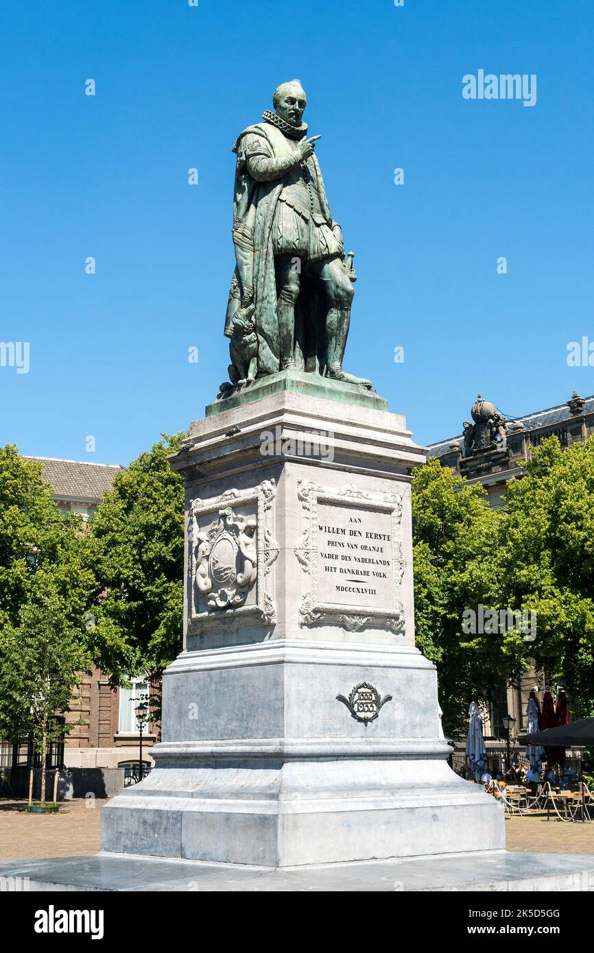 Netherlands, The Hague, Plein, statue Willem van Oranje Stock Photo