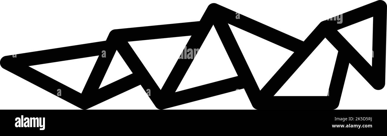 Origami snake icon outline vector. Geometric animal. Folded art Stock ...