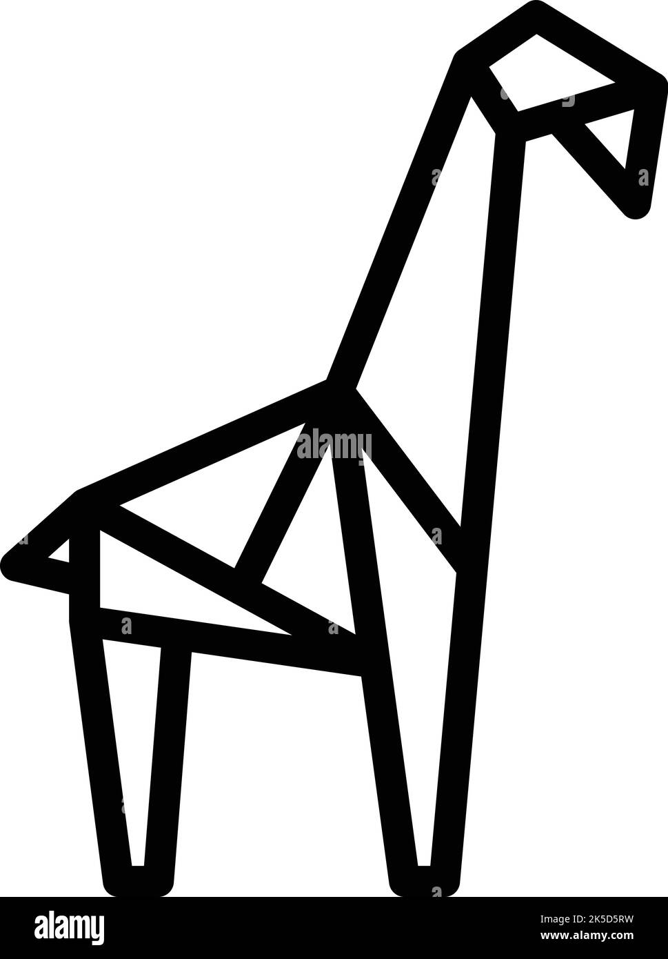 Origami giraffe icon outline vector. Geometric animal. Paper polygon Stock Vector