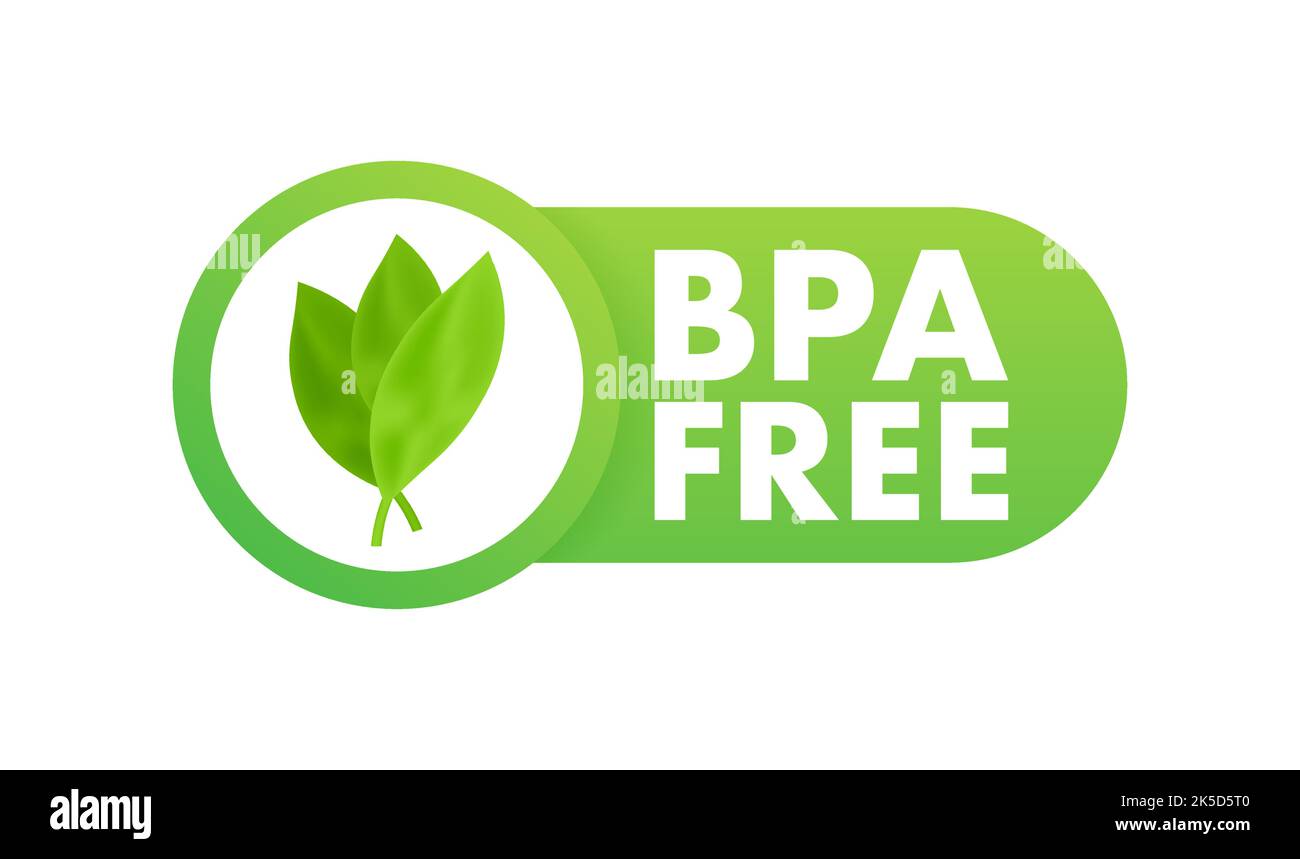 Green colored BPA free emblems, badge, logo, icon. Vector stock ...