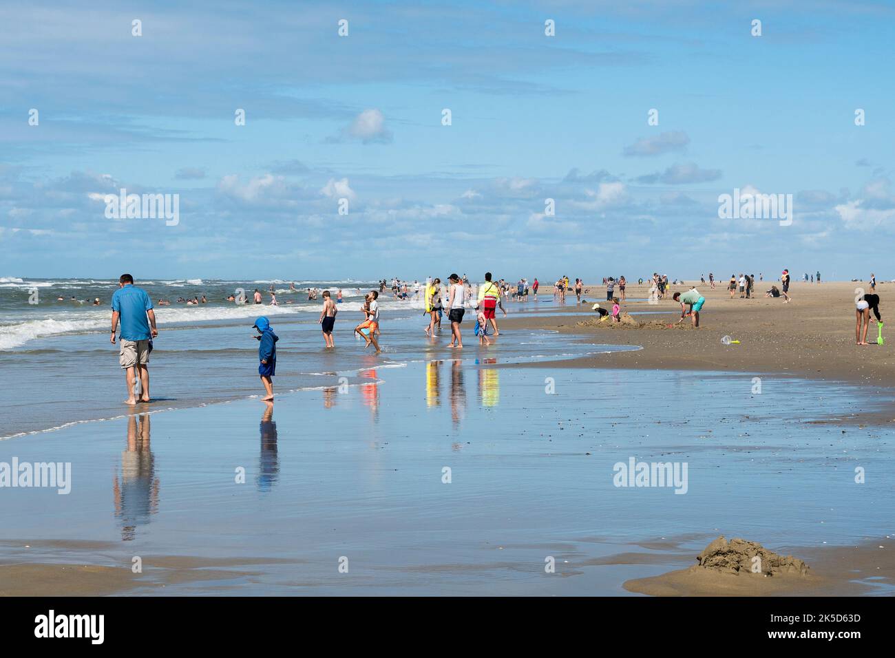 Netherlands, Texel, west beach, bathers Stock Photo