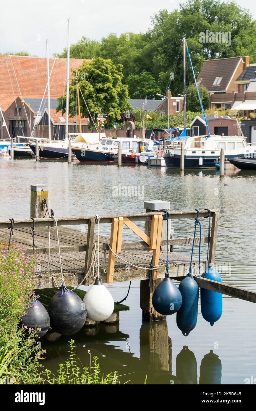 Netherlands, Enkhuizen, old town, Oosterhaven, port, fender Stock Photo