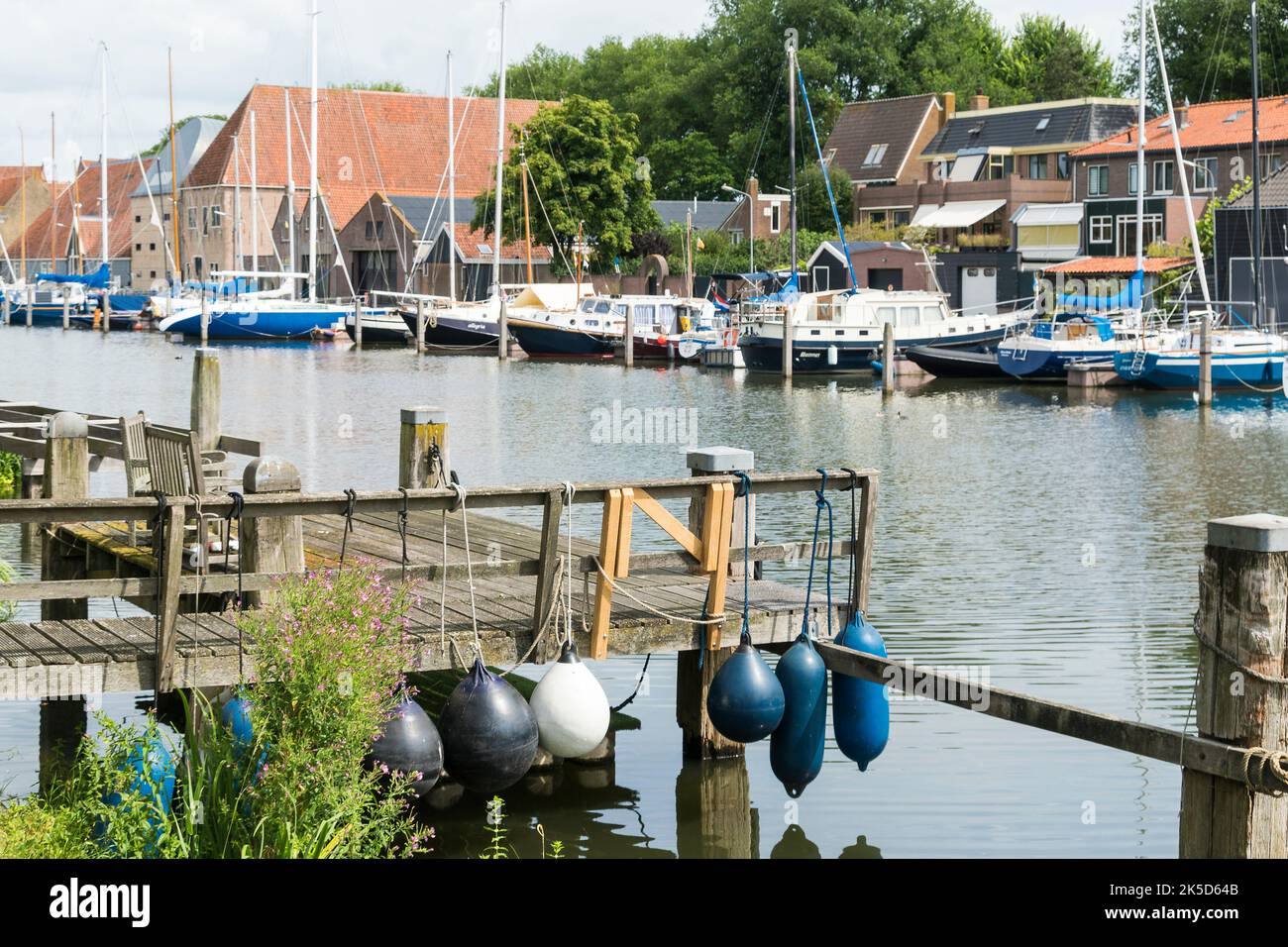 Netherlands, Enkhuizen, old town, Oosterhaven, port, fender Stock Photo