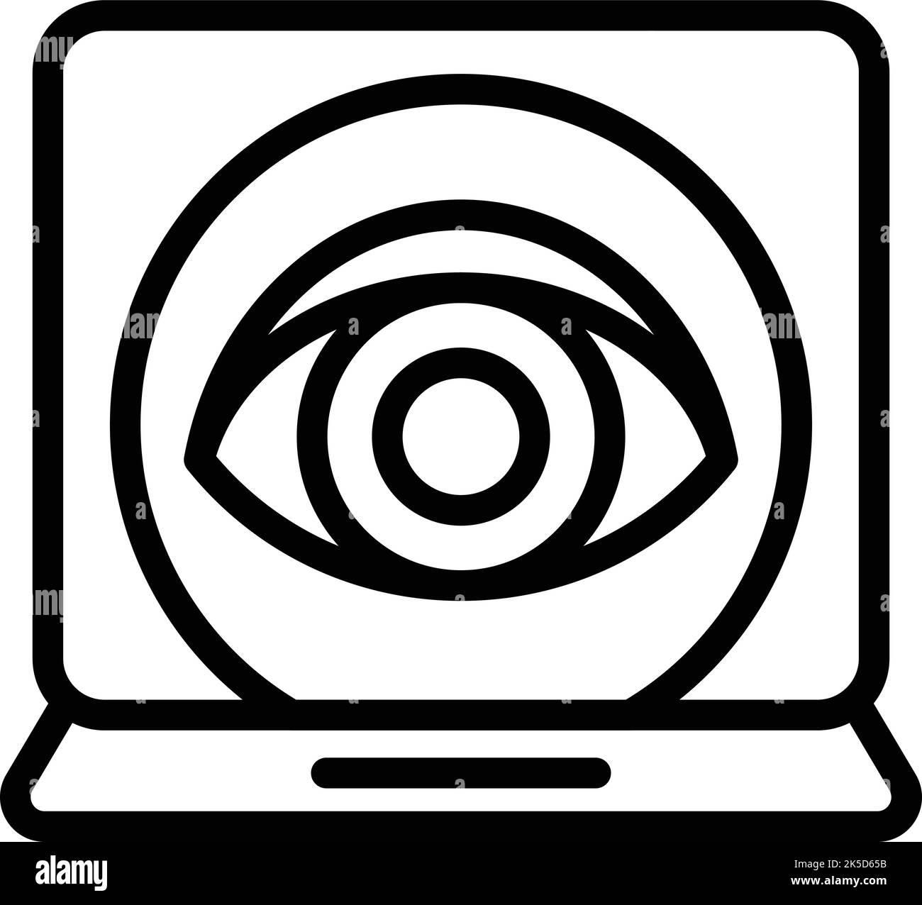 Laptop eye care icon outline vector. Surgery eye. Lens test Stock