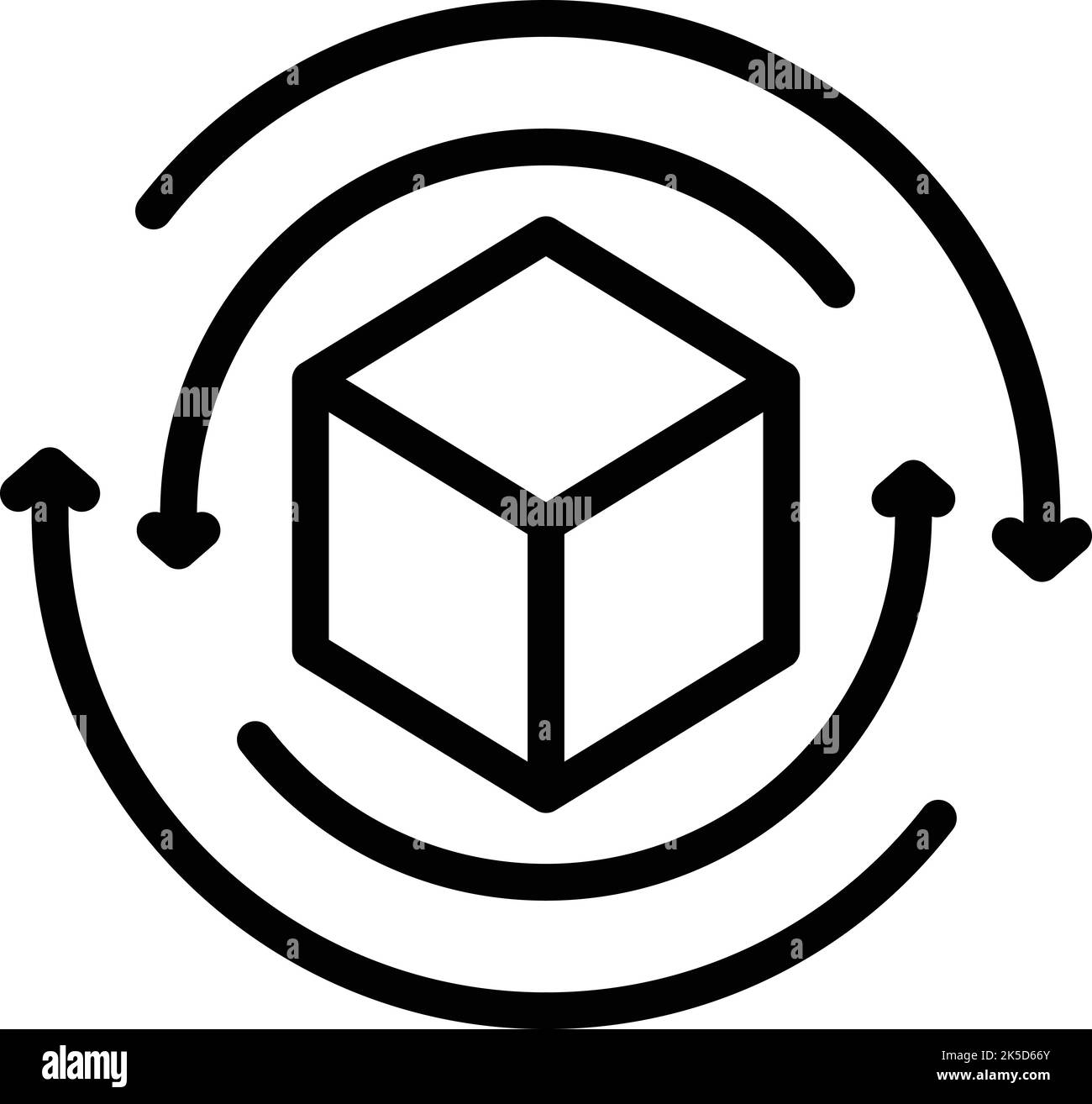 Parcel export icon outline vector. Container import. Port maritime ...