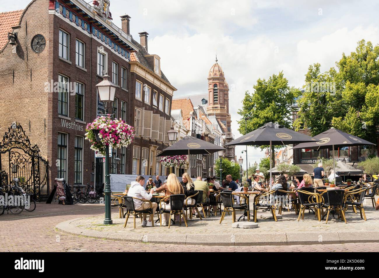 Netherlands, Hoorn, old town, de Roode Steen, historic cheese market, today cafe Stock Photo