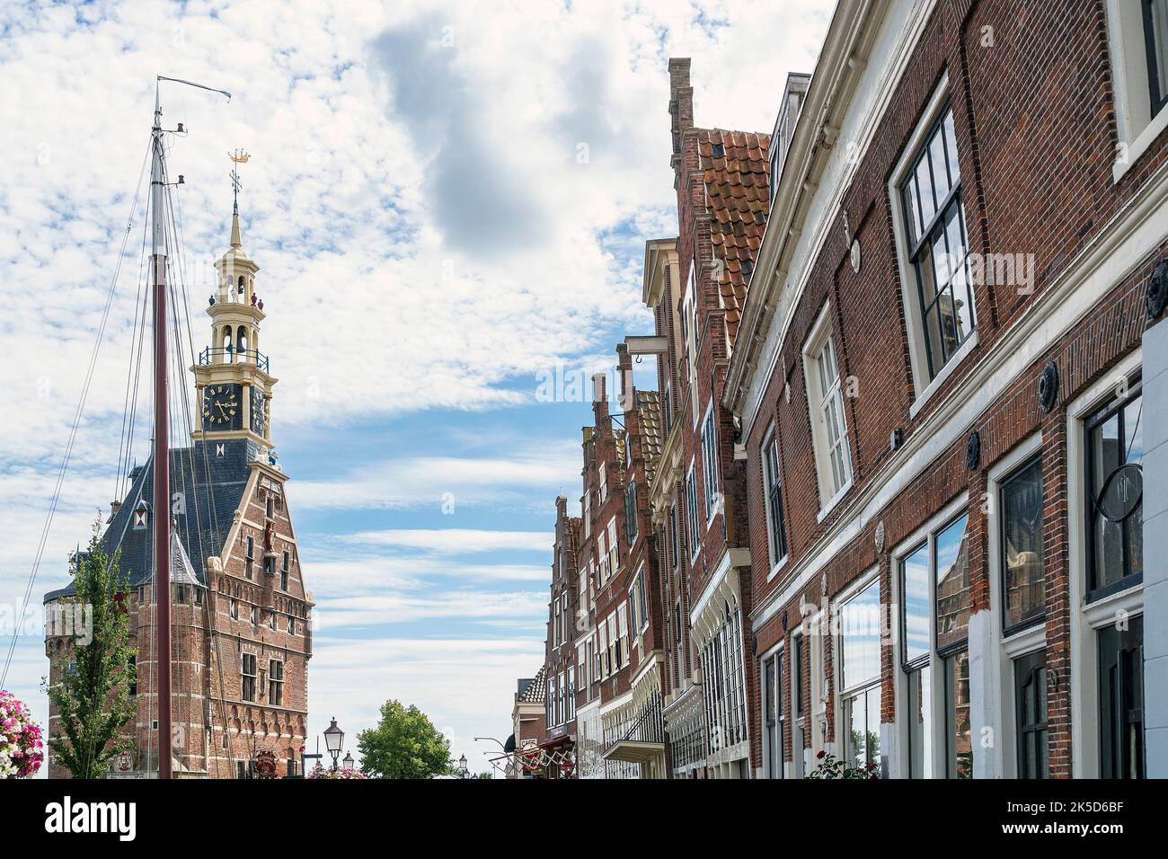 Netherlands, Hoorn, old town, Veermanskade, Hoofdtoten, leaning facades Stock Photo