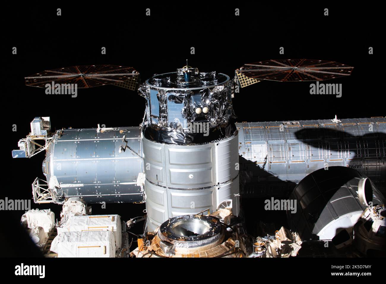 The Northrop Grumman Cygnus freighter is attached to the Unity module ...