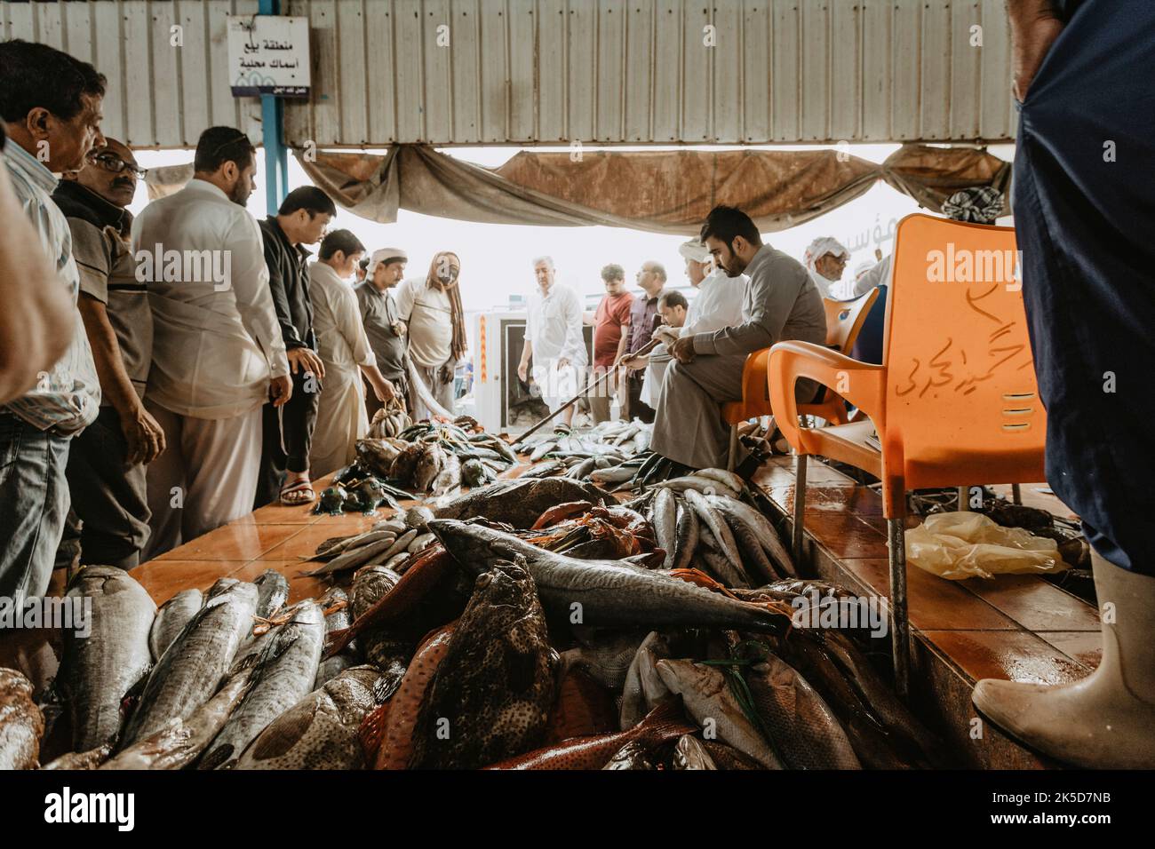 Saudi Arabia, Mecca province, Jeddah/Jeddah, fish market, trade, Crowd