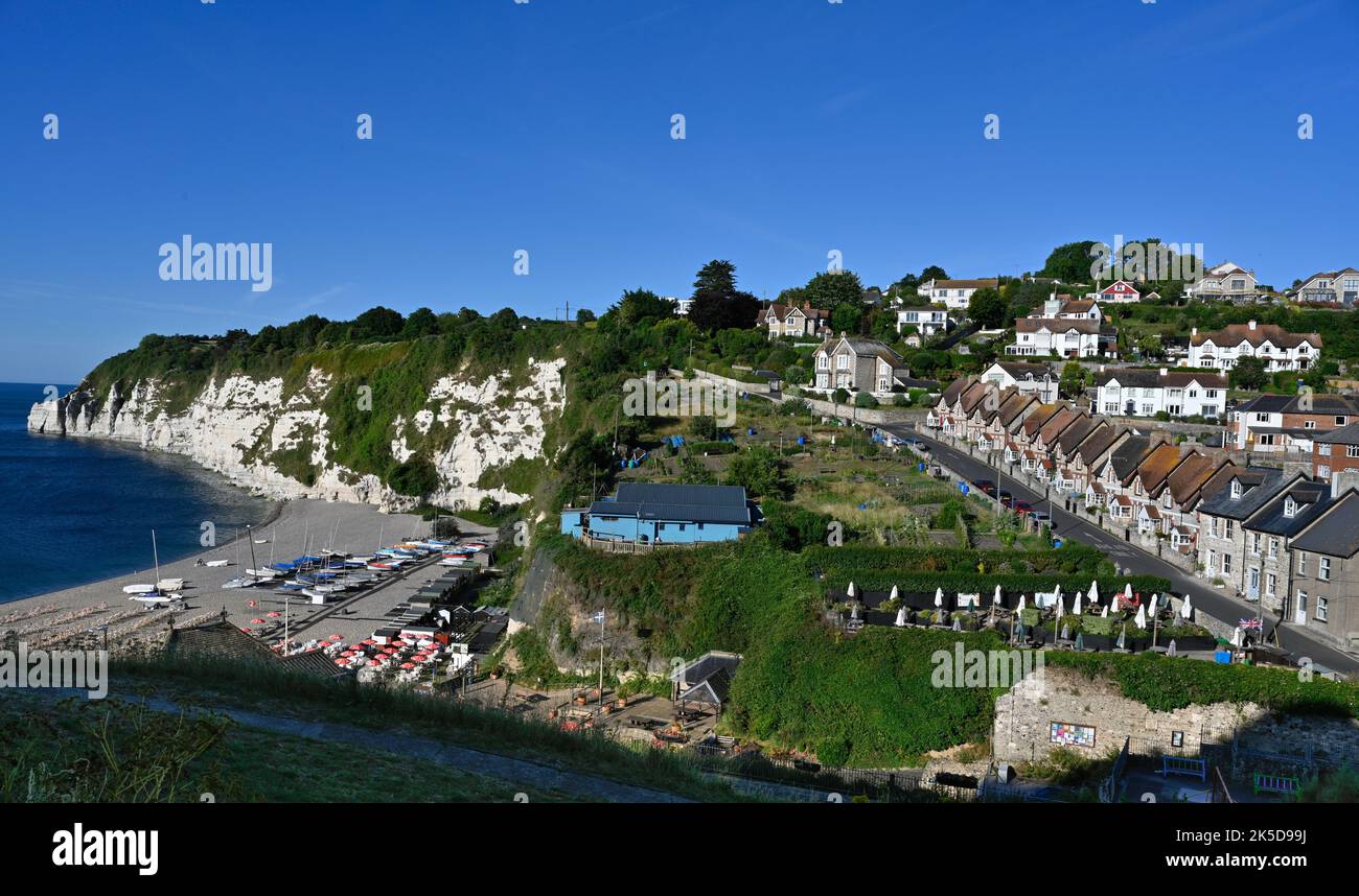 Beer Devon with Chalk Cliffs part of the Jurassic Coast. Taken from the