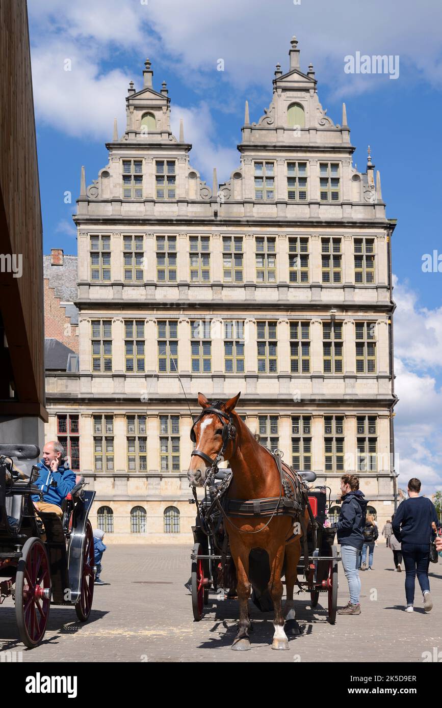 Horsedrawn carriage, Ghent, East Flanders, Flanders, Belgium Stock