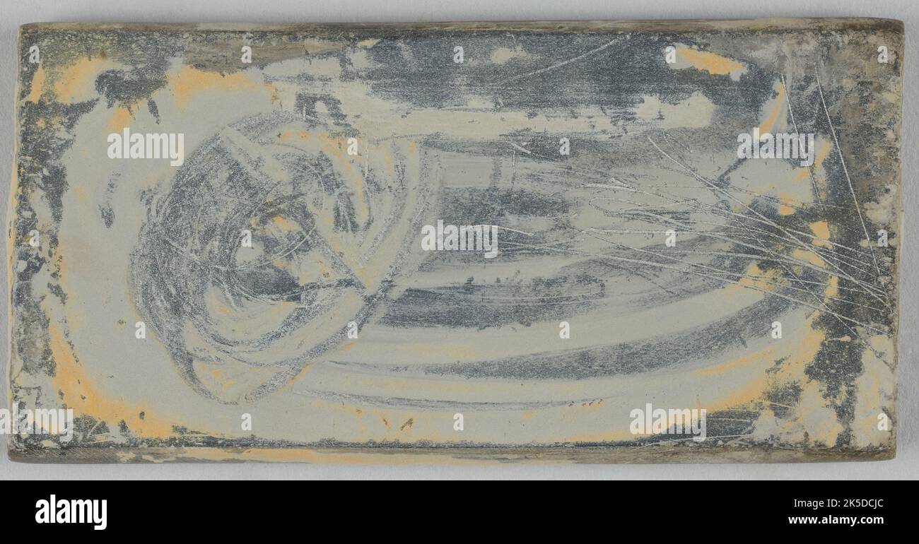 Colour mixing stone that belonged to Jean Moulin, between 1919 and 1938. Stock Photo