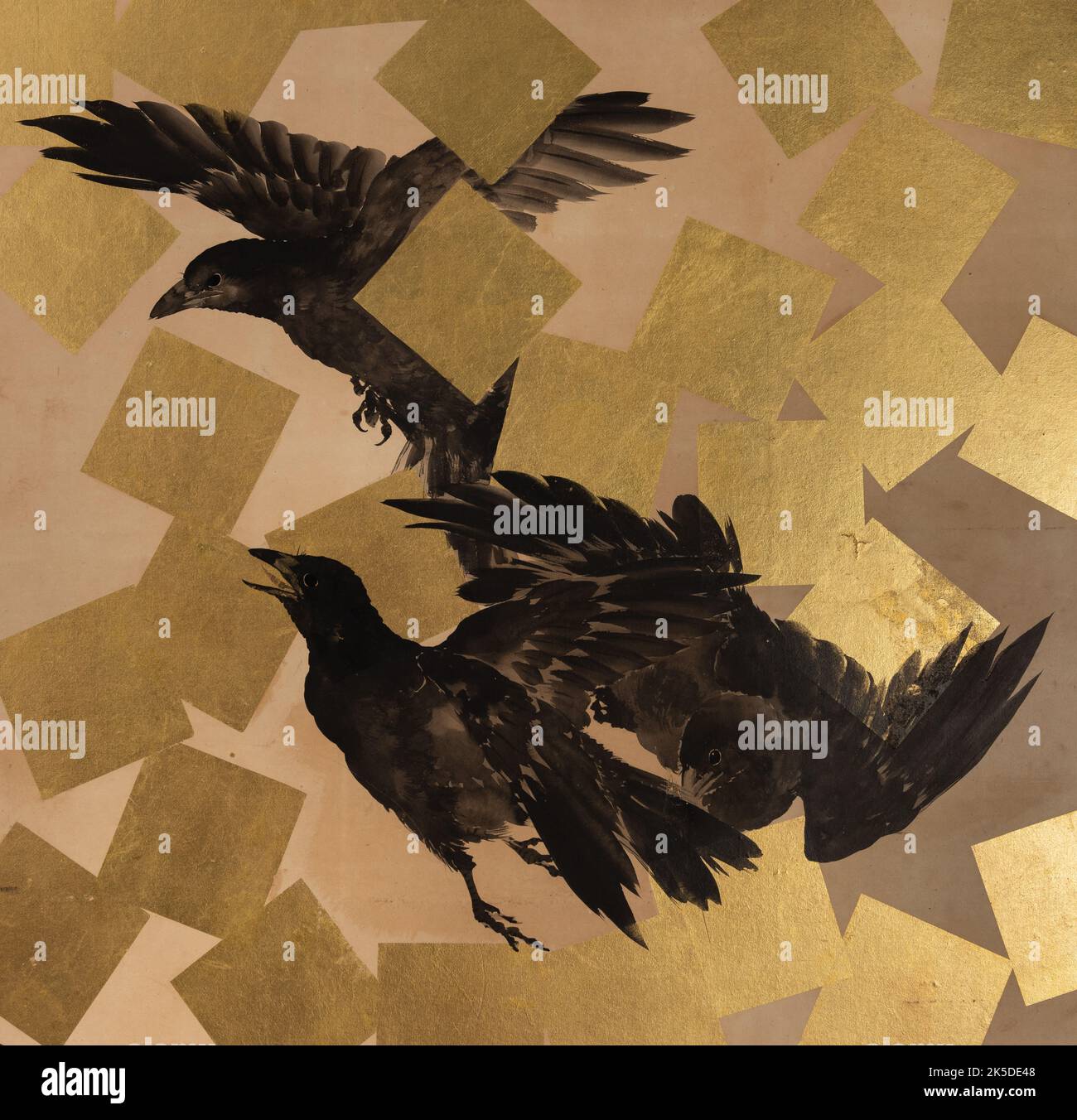 Flight of crows in a snow storm, 19th-20th century Stock Photo - Alamy