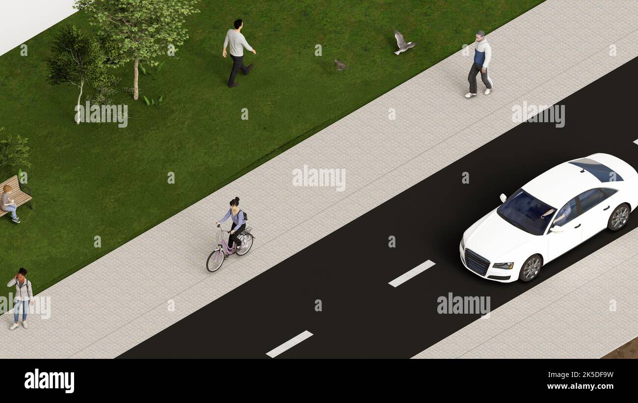 Urban cross section diagram showing Accessibility and connectivity ...