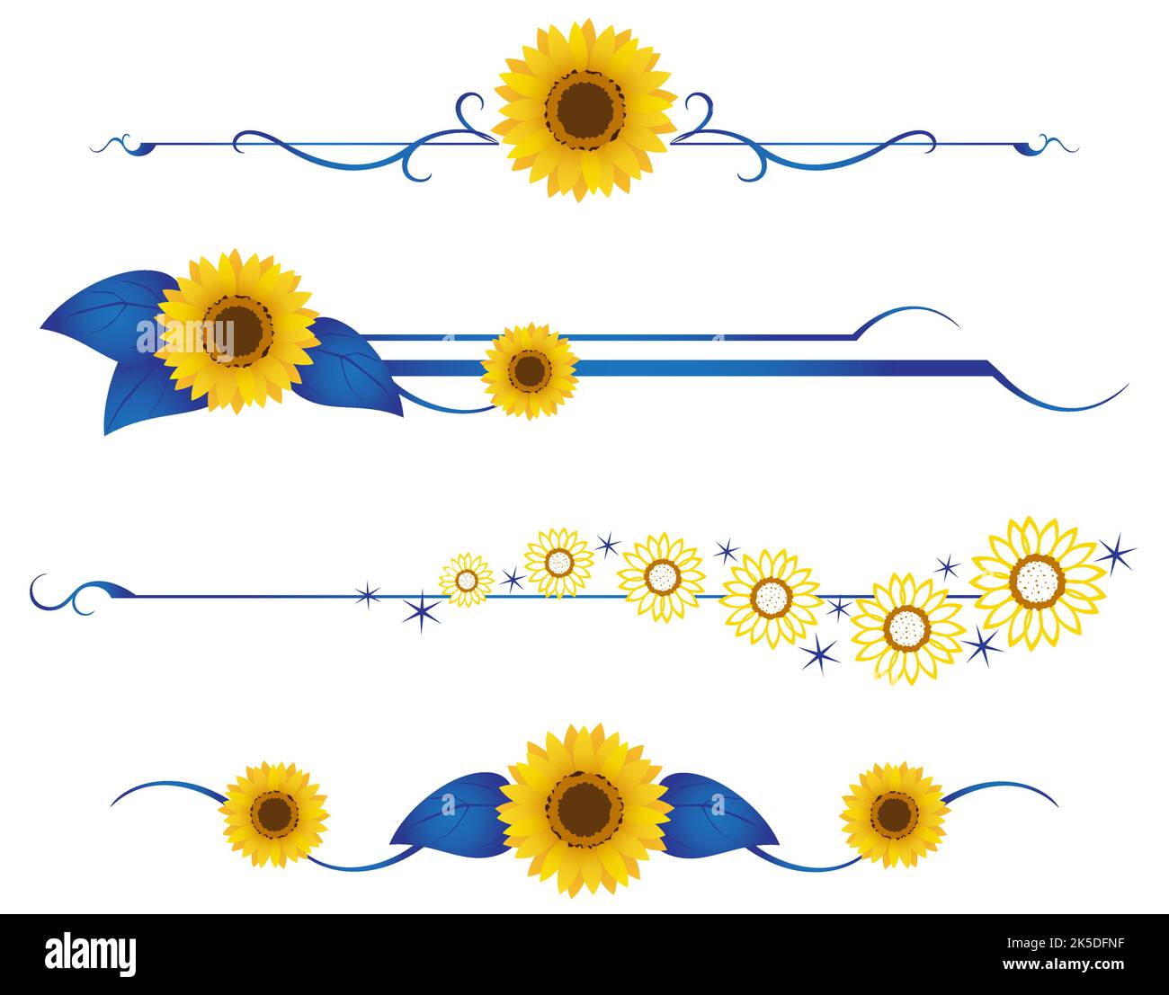 A set of Ukraine sunflower dividers Stock Vector Image & Art - Alamy