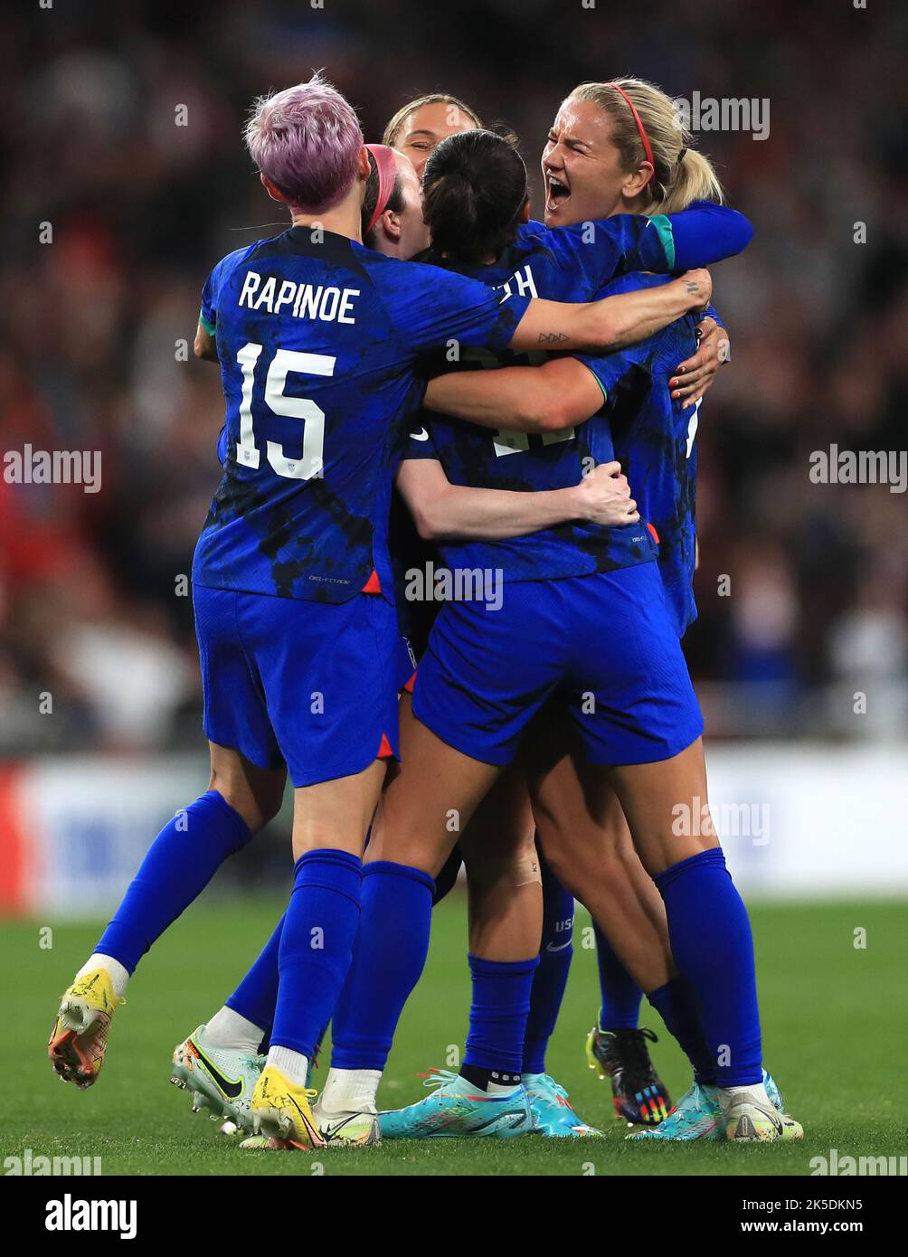 USA's Sophia Smith celebrates scoring their side's first goal of the