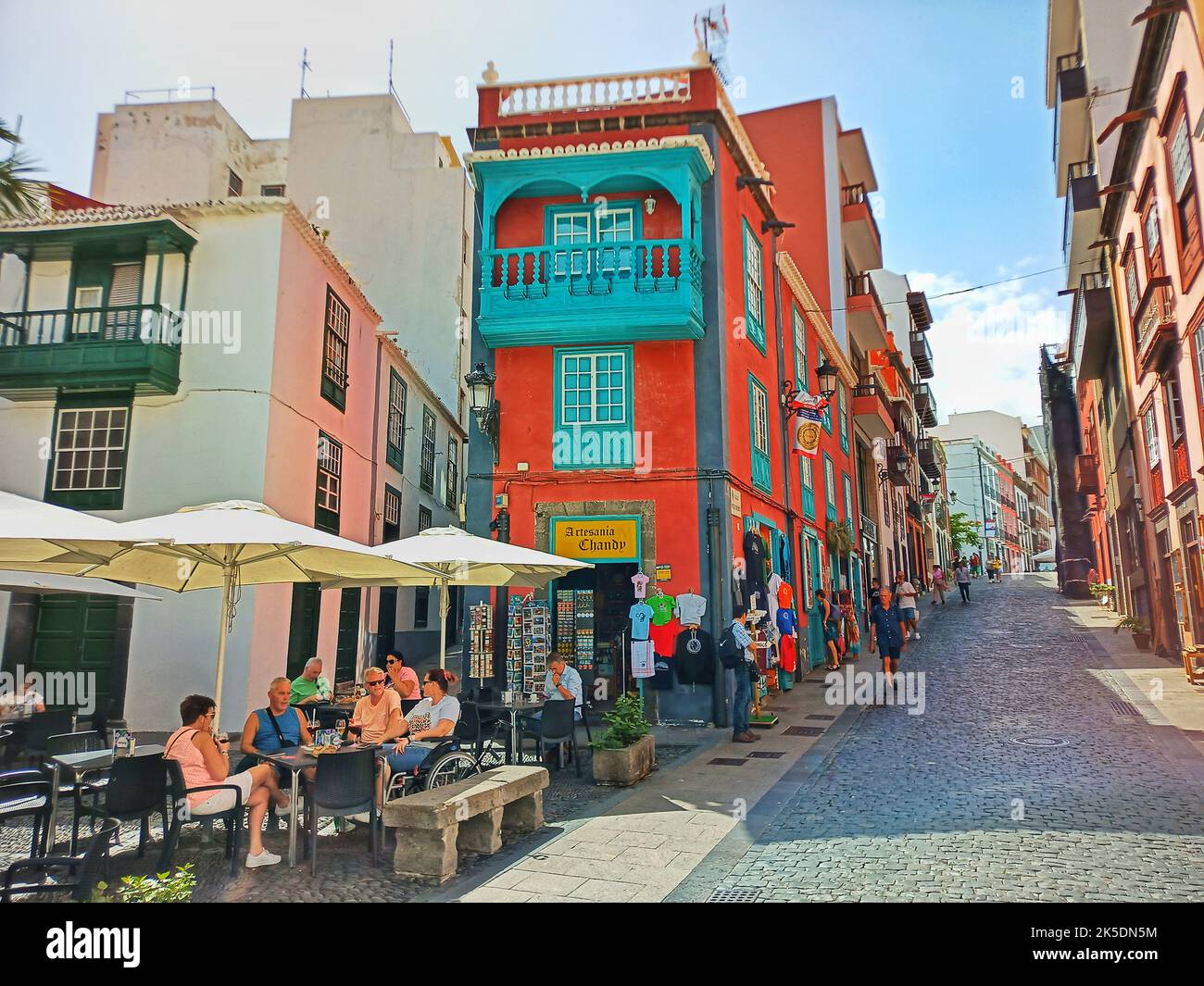 Colouful Old homes houses in santa cruz de la palma spain,las palma,la